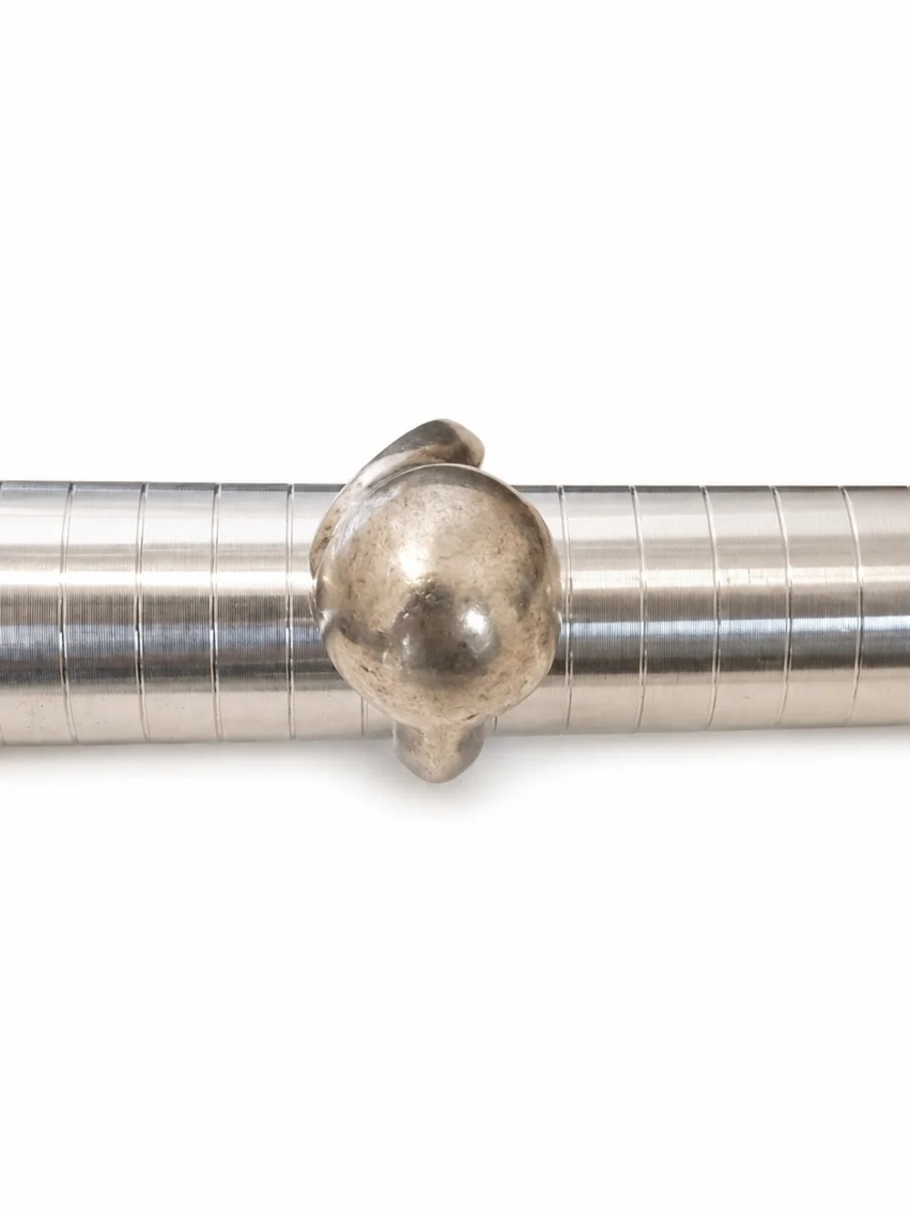 Sterling Silver Sculpted Dome Ring - Silver